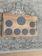 Marrokaans Houten dienblad met onderzetters in mozaïekstijl, Huis en Inrichting, Woonaccessoires | Onderzetters, Ophalen, Zo goed als nieuw