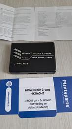 HDMI switch 3-weg 4K@60HZ, Audio, Tv en Foto, Audiokabels en Televisiekabels, Ophalen of Verzenden, Zo goed als nieuw, Minder dan 2 meter