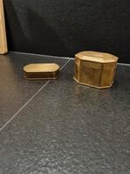 Koperen blikjes. Theeblikje en pillen of snuifdoosje, Verzamelen, Poppenhuizen en Toebehoren, Ophalen of Verzenden, Poppenhuis