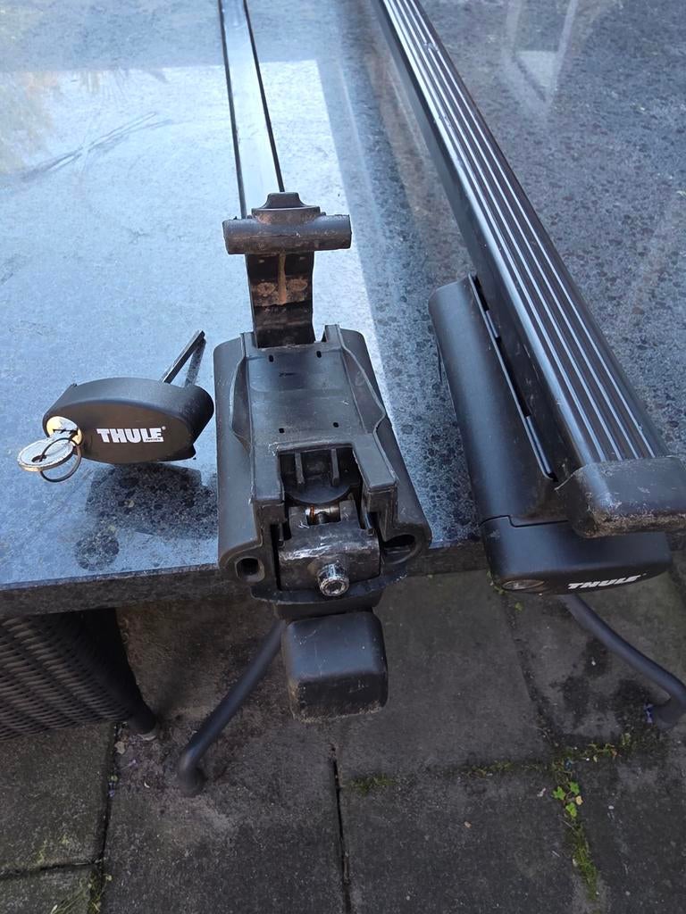 Thule dakdragers voor open rails, Auto diversen, Dakdragers, Ophalen of Verzenden, Gebruikt