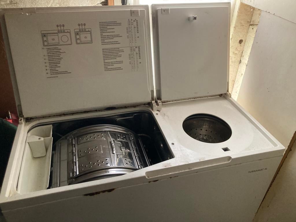 hoihoi :oude bovenlader met centrifuge,  teab, Gebruikt, Bovenlader, Ophalen of Verzenden, 85 tot 90 cm