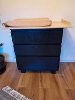 Zwarte commode met ruim blad, Ophalen, Gebruikt, 50 tot 70 cm, 75 tot 100 cm