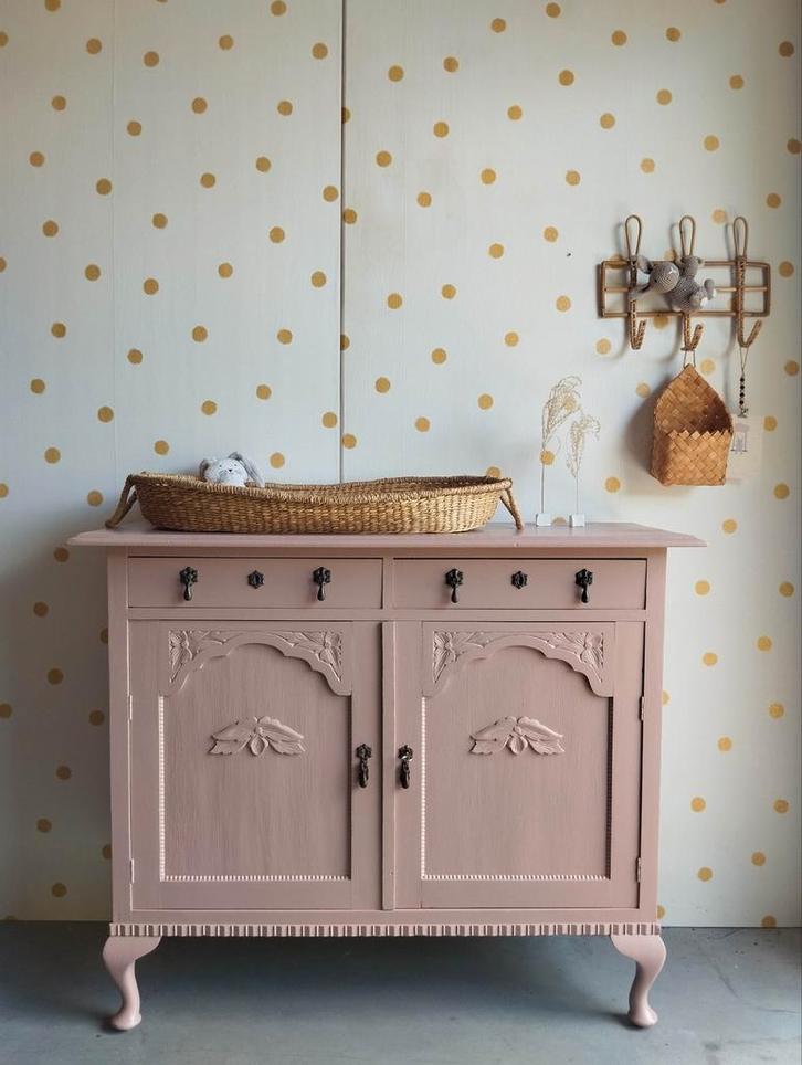 Vintage commode Queen Ann / Art Deco / bezorgen mogelijk, Kinderen en Baby's, Kinderkamer | Commodes en Kasten, Zo goed als nieuw