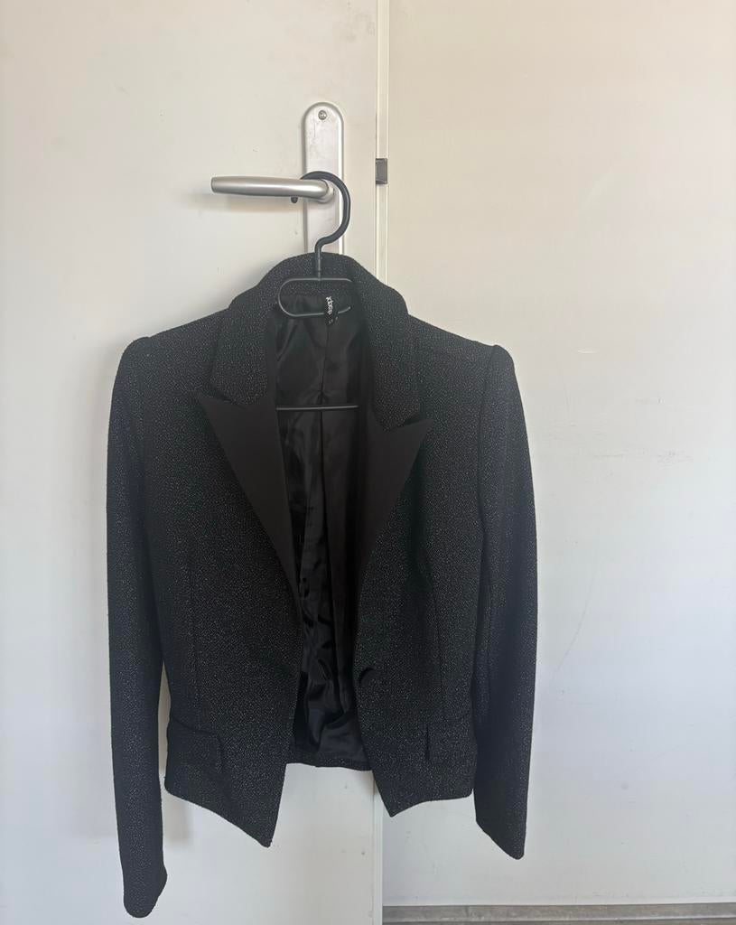 Stijlvol zwarte blazer met glitterdetails, Zwart, Ophalen of Verzenden, Zo goed als nieuw, Jasje