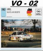 VO2 Autokaart Opel Manta 400 Groep B ( 1983 ), Verzamelen, Ophalen of Verzenden, Zo goed als nieuw, Auto's