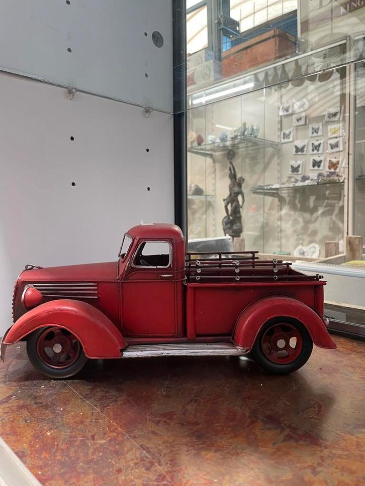 Vintage Metalen Pick-up Truck - Rustiek Rood - 32 cm, Hobby en Vrije tijd, Modelbouw | Auto's en Voertuigen, Zo goed als nieuw