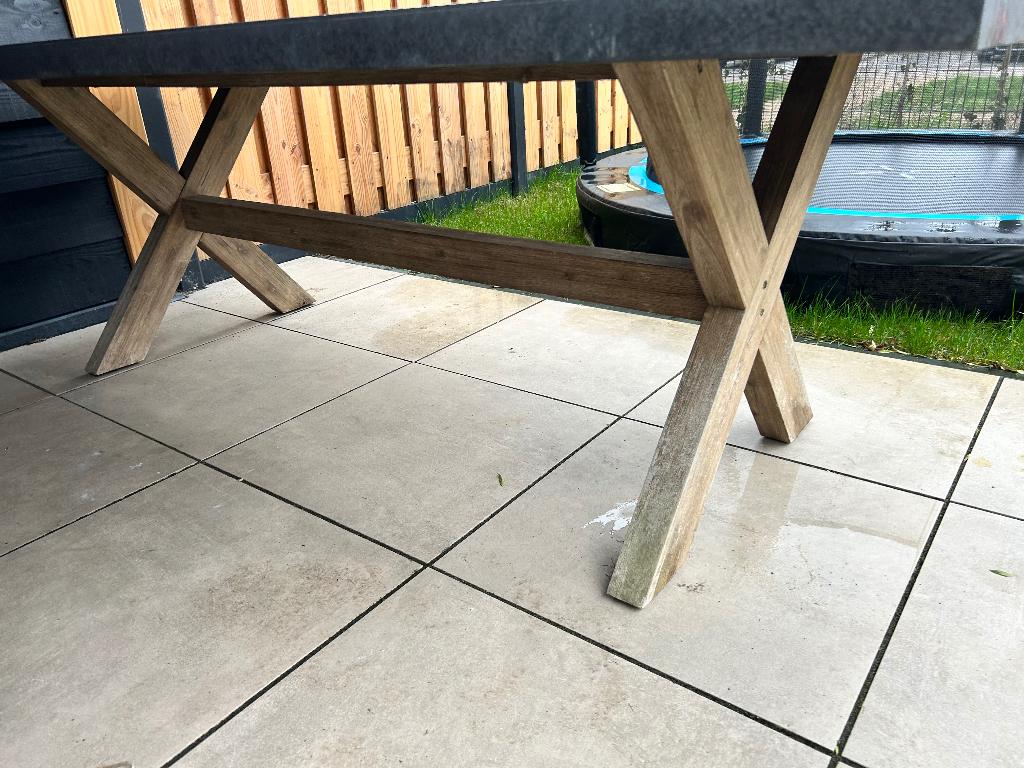 Buiten tafel, Tuin en Terras, Ophalen, Gebruikt, Rechthoekig, Hout