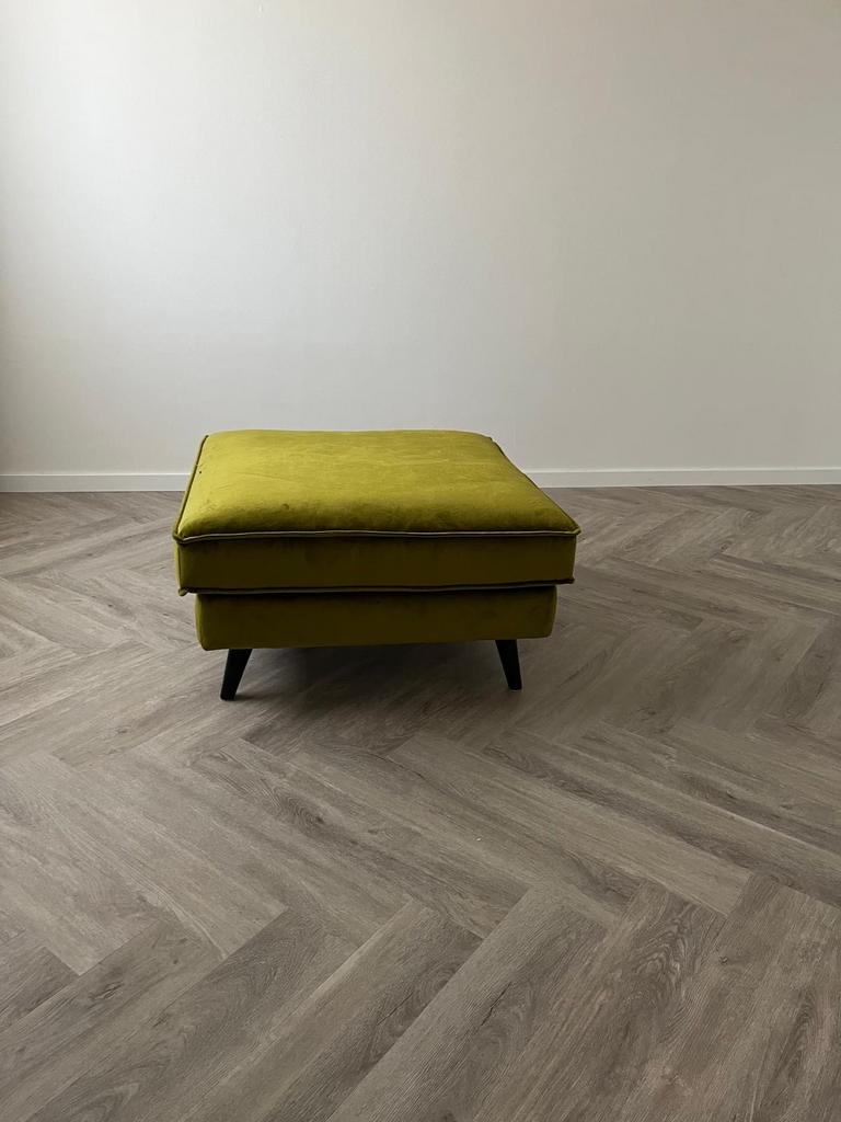 Hocker poef groen, Huis en Inrichting, Banken | Voetenbanken en Poefen, Vierkant, Zo goed als nieuw, Stof, 50 tot 75 cm