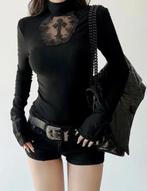 Prachtige zwarte Gothic top / shirt met kruis, Ophalen of Verzenden, Nieuw, Zwart, Lange mouw