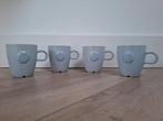 Douwe Egberts Mosa Kopjes - Lichtblauw - 4 stuks - ZGAN, Ophalen of Verzenden, Zo goed als nieuw, Overige stijlen, Kop(pen) en/of Schotel(s)