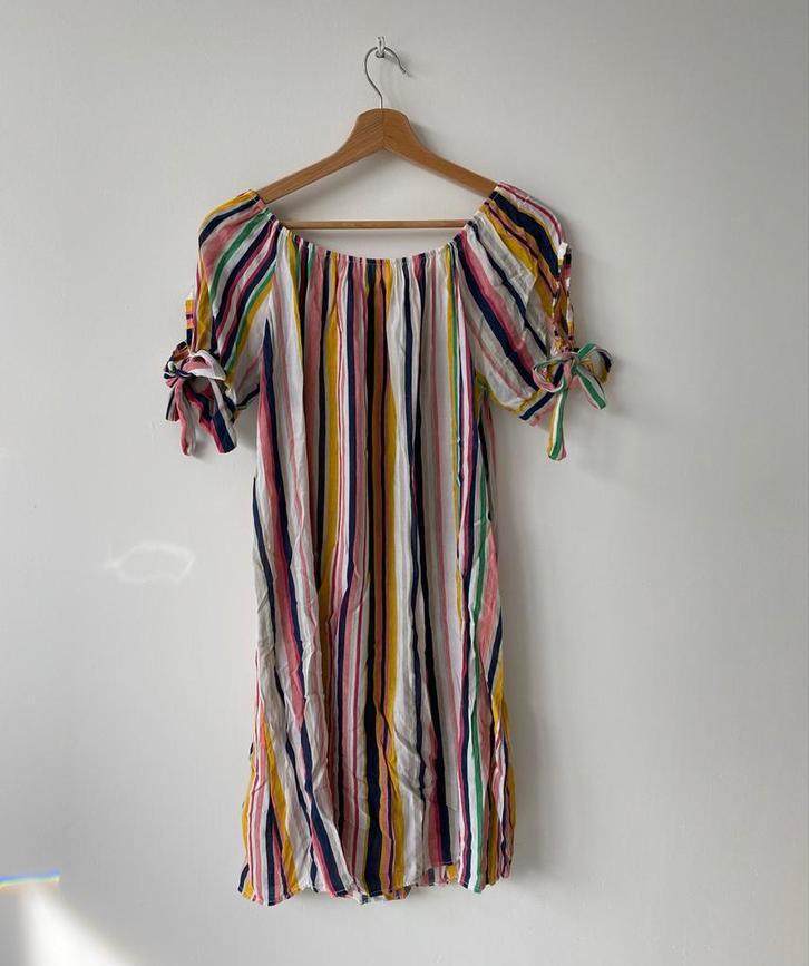 Zomerse gestreepte strandjurk, Kleding | Dames, Jurken, Zo goed als nieuw, Maat 36 (S), Overige kleuren, Boven de knie, Ophalen of Verzenden