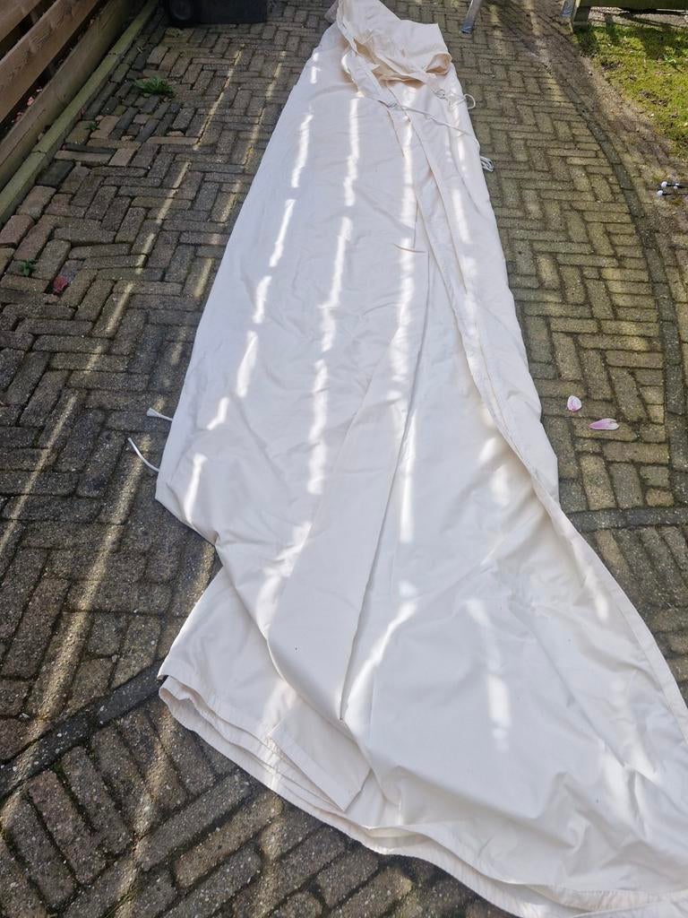 Groot ecru schaduwdoek rechthoek 5x3 meter, Ophalen