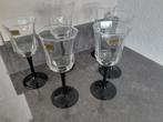5 wijnglazen met zwarte voet - Luminarc, Ophalen, Glas of Glazen, Overige stijlen, Glas