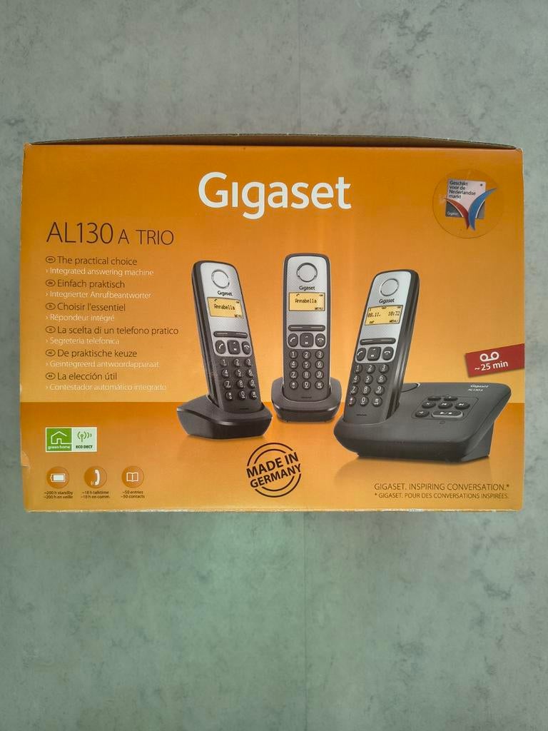 Gigaset AL130 A Trio met antwoordapparaat, Ophalen of Verzenden, Zo goed als nieuw, 3 handsets, Stralingsarm