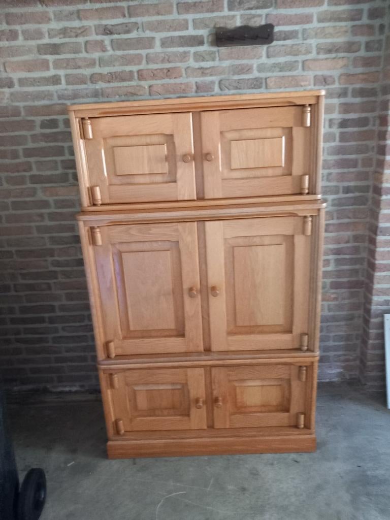 Licht eiken TV/computer kast in goede staat, Ophalen of Verzenden, Gebruikt, Eikenhout