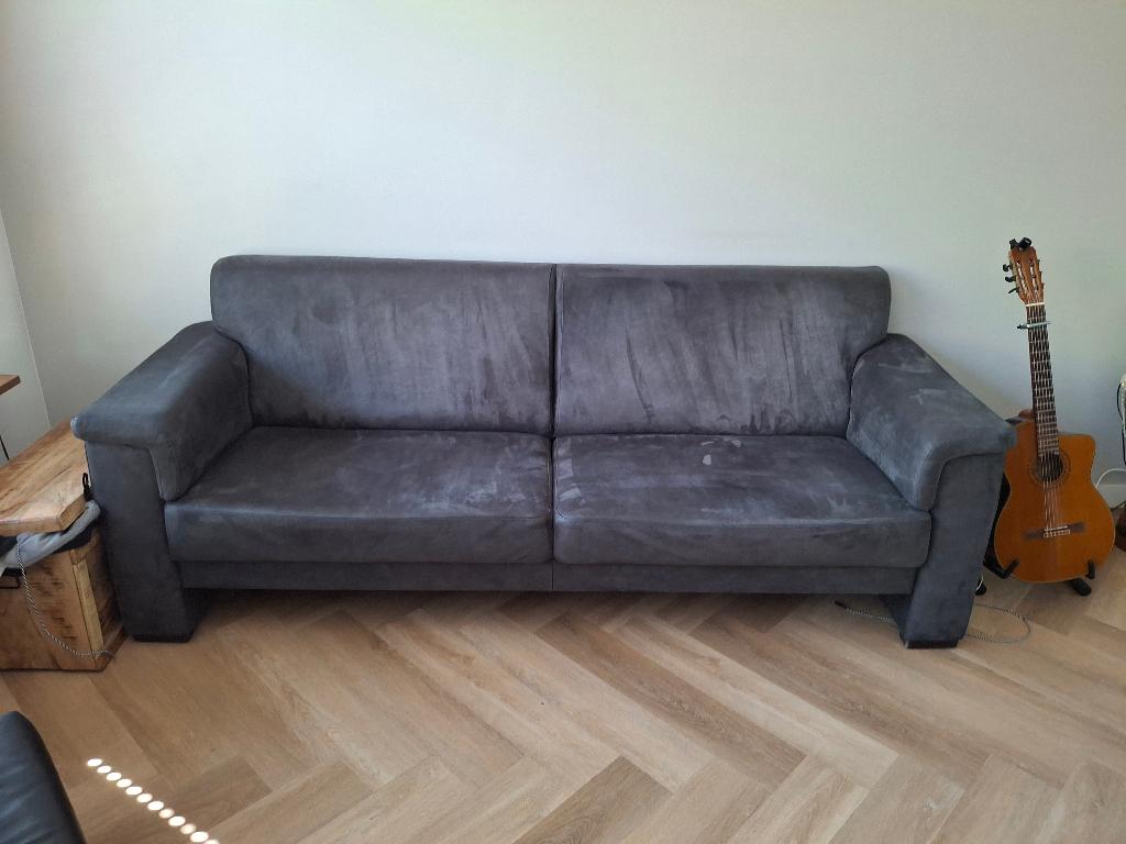 Mooie 3 zits bank gepigmenteerd leer, Ophalen, Gebruikt, Driepersoons, Rechte bank