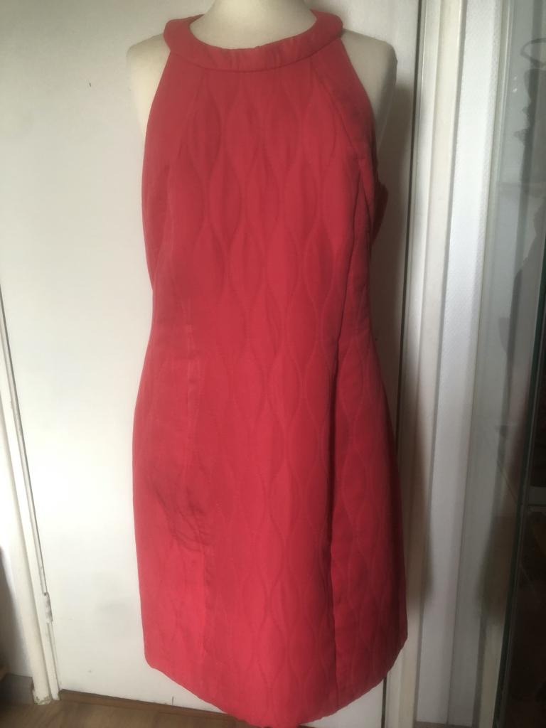 STEPS NIEUWE JURK koraalrood met halter-hals maat 42+kaartje, Maat 42/44 (L), Nieuw, Ophalen of Verzenden, Knielengte