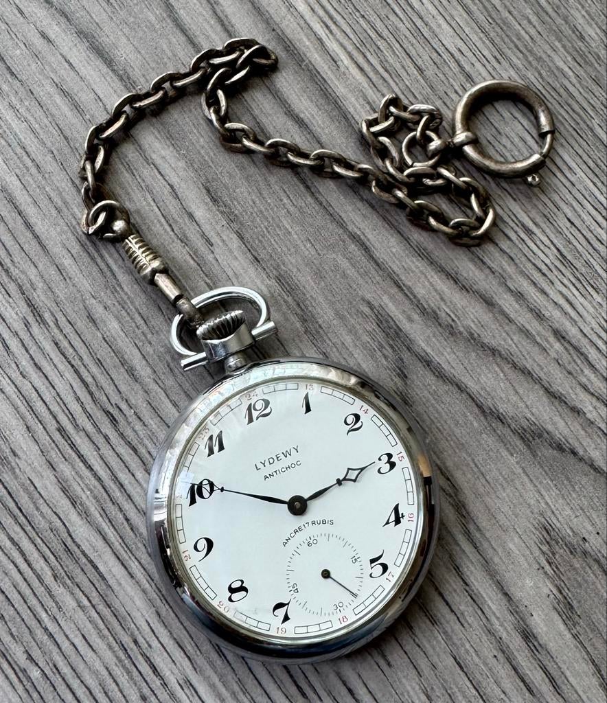 Vintage LYDEWY zakhorloge - Ancre 17 Rubis Antichoc, Sieraden, Tassen en Uiterlijk, Horloges | Antiek, Overige merken, Overige materialen