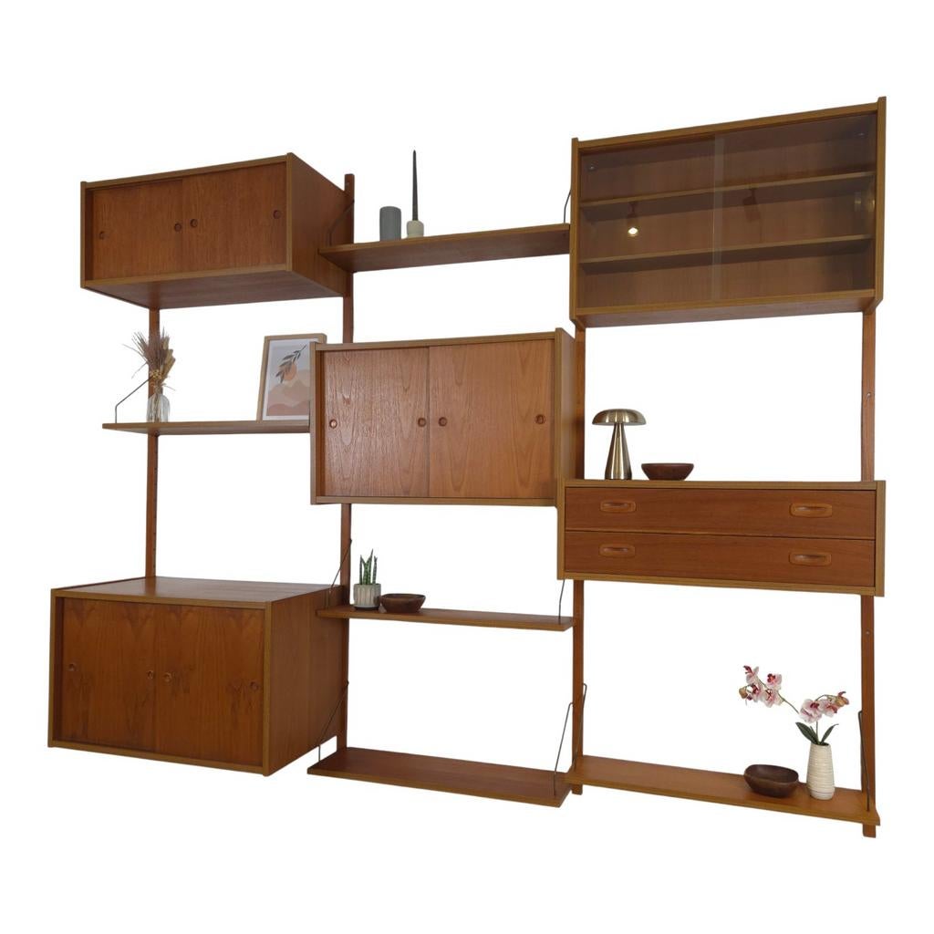 Preben Sørensen, Randers vintage Deens wandsysteem jaren 60, Huis en Inrichting, Kasten | Wandmeubels, Ophalen, Met deur(en), 200 cm of meer