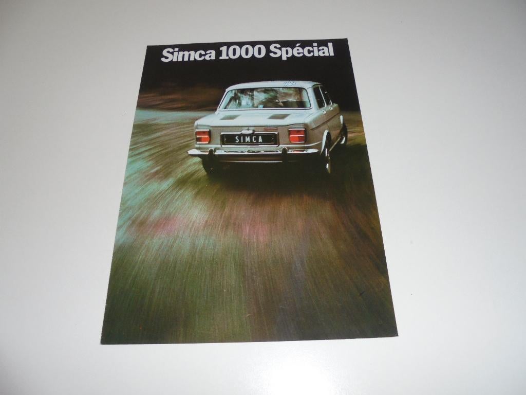 brochure Simca 1000 Spécial  1972, Ophalen of Verzenden, Zo goed als nieuw, Overige merken