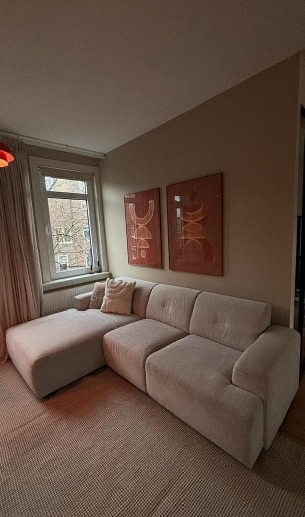 Beige hoekbank Montel kleur naturel, Ophalen, Zo goed als nieuw