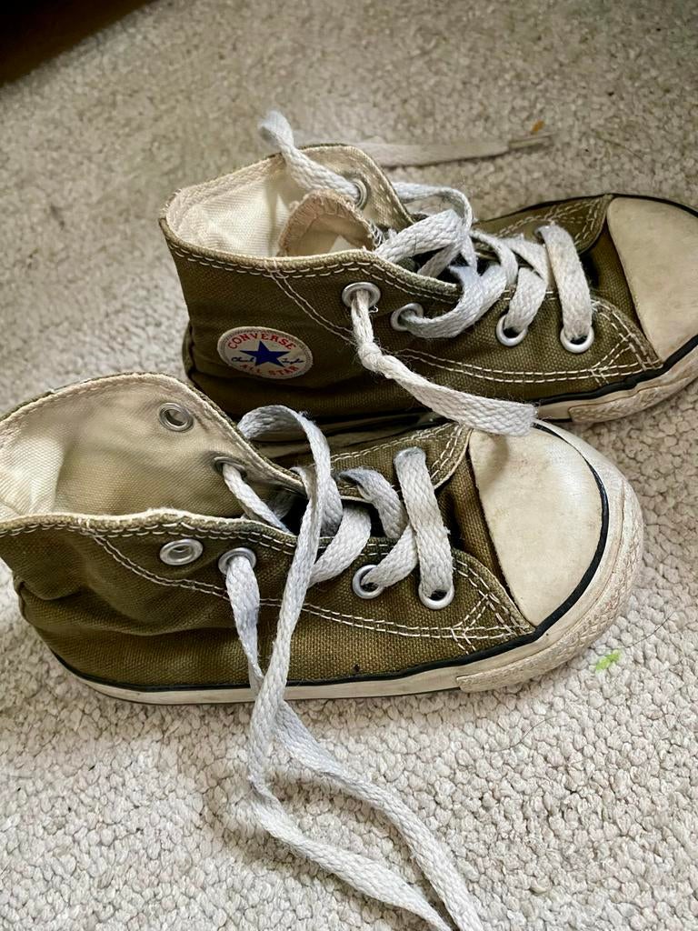 Donkergroene Converse All Stars kids unisex mt 23, Gebruikt, Jongen of Meisje, Schoenen, Ophalen of Verzenden