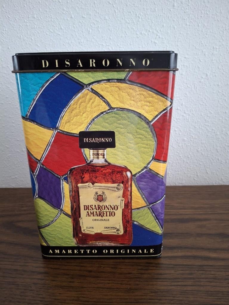 Blik disaronno amaretto, Ophalen of Verzenden, Gebruikt, Overige