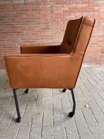 Eetkamer stoel Eco leer kleur Cognac  op wielen voorraad, Stoelen Eco leer kleur Cognac op wielen voorraad actie prijs, Overige kleuren