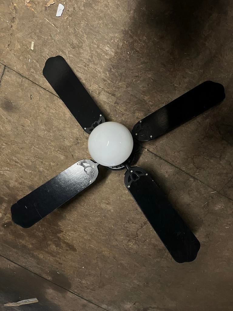 Plafond ventilator met lamp vintage, Ophalen, Gebruikt, Vintage