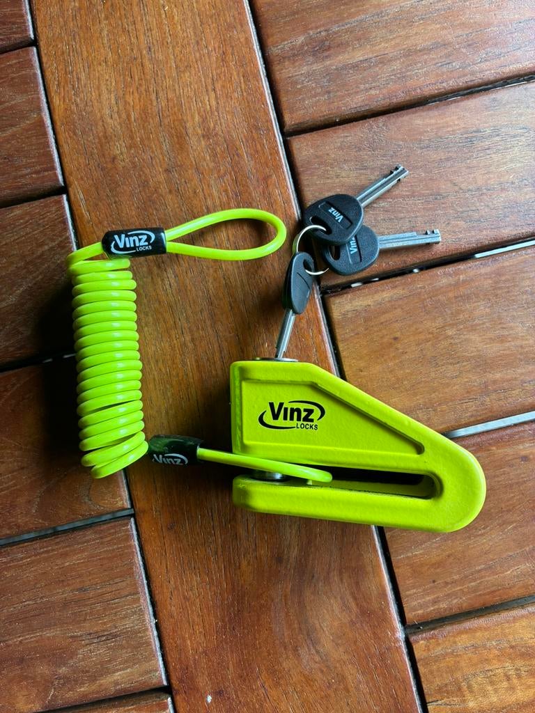 Vinz schijfremslot, Motoren, Accessoires | Sloten, Ophalen, Zo goed als nieuw