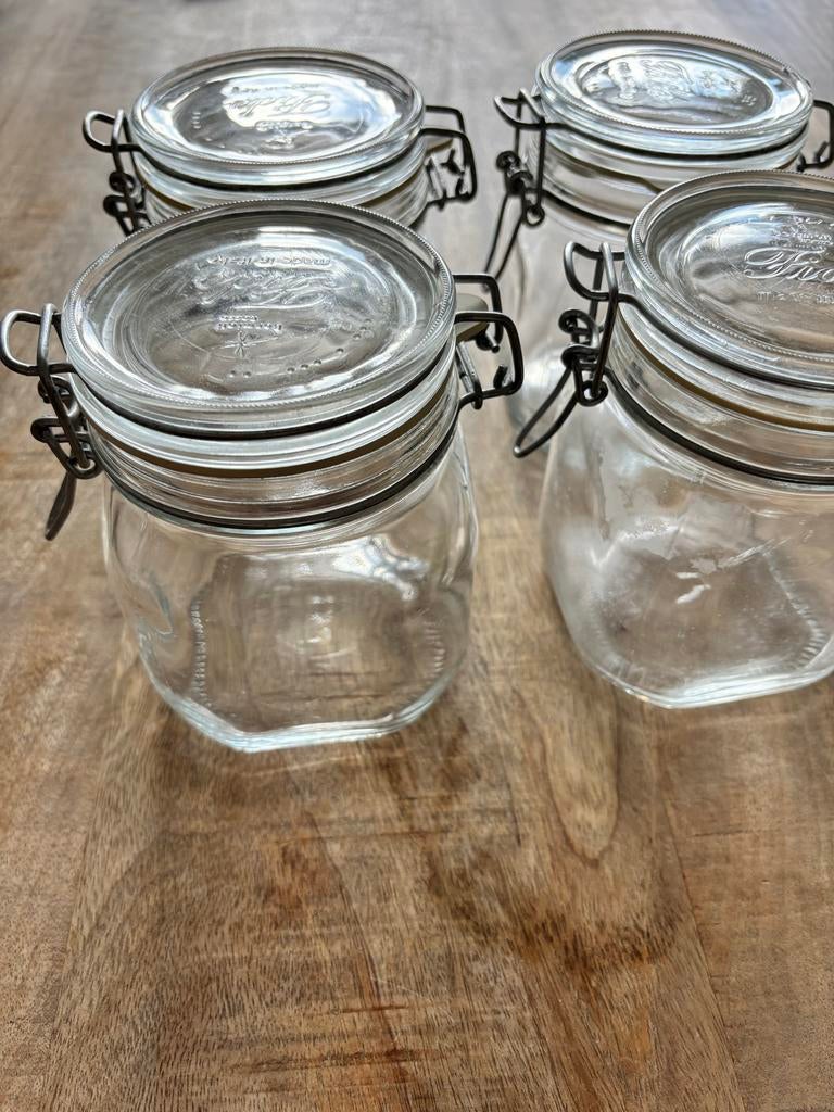 Wekpotten 4 stuks 750ml - Ideaal voor bewaren, Ophalen of Verzenden, Gebruikt
