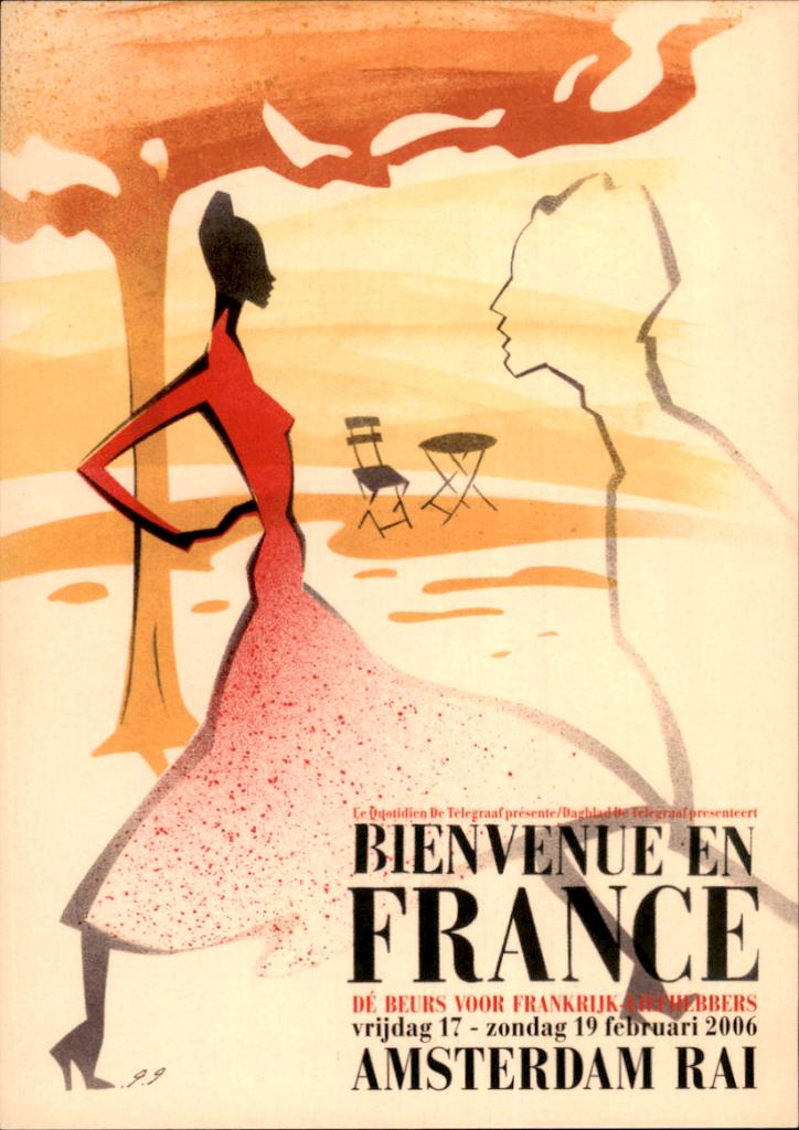 kunstkaart, bienvenue en France, Verzenden, 1980 tot heden, Ongelopen, Overige thema's