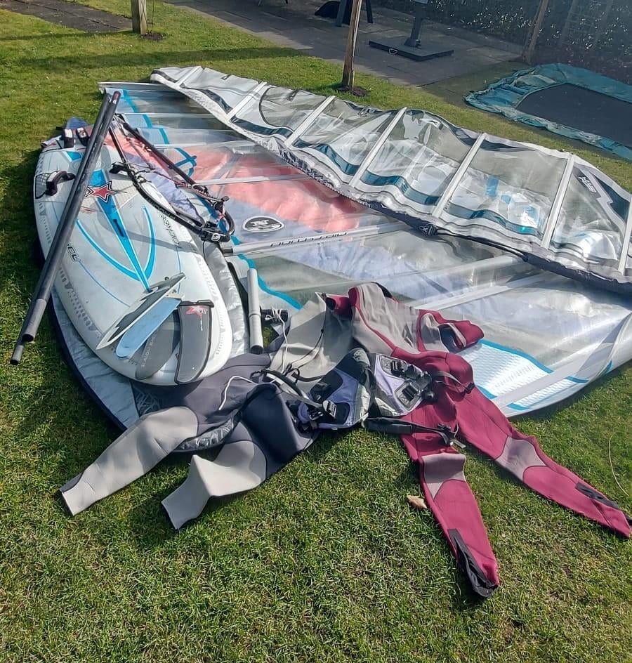 Windsurfset compleet, Ophalen, Gebruikt, 7 m² of meer, Minder dan 250 cm
