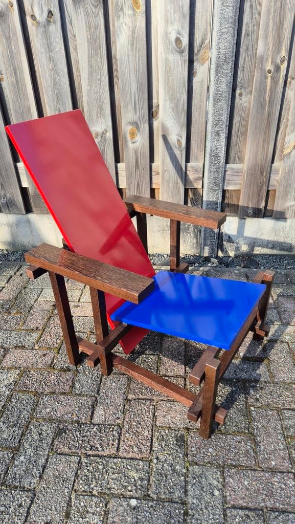 Rietveld stijl stoel - Rood en Blauw, Ophalen
