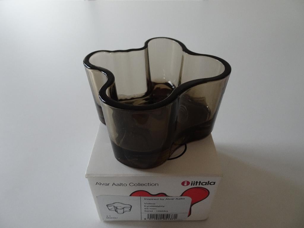iittala waxinelichthouder kandelaar voltie Aalto Savoy sand, Overige materialen, Bruin, Nieuw, Ophalen of Verzenden