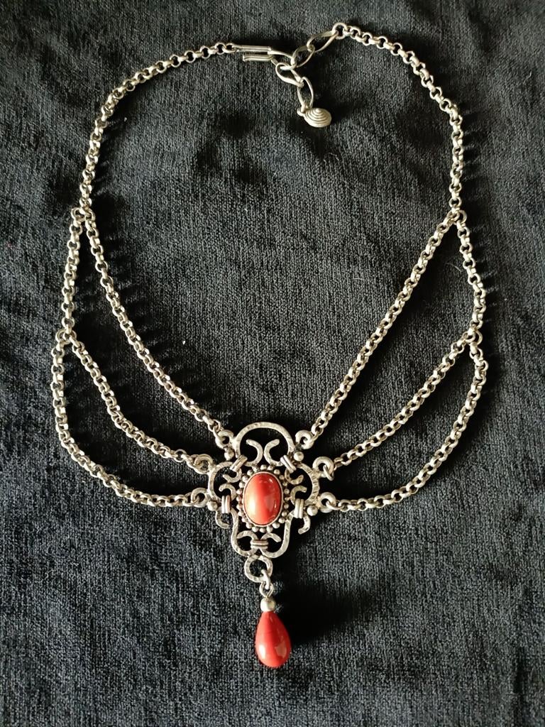 Vintage Art Nouveau Austro-Hongaarse Zilveren Ketting, Sieraden, Tassen en Uiterlijk, Kettingen, Ophalen of Verzenden, Gebruikt