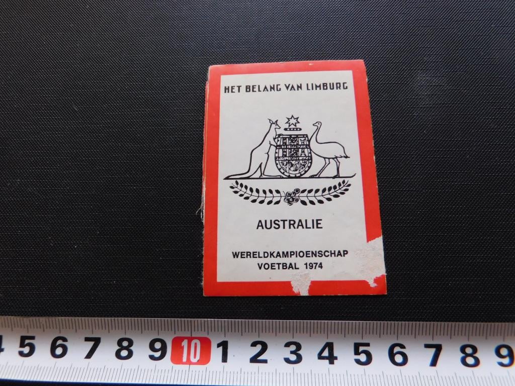sticker WK voetbal 1974 AUSTRALIE Het belang van Limburg, Ophalen, Zo goed als nieuw