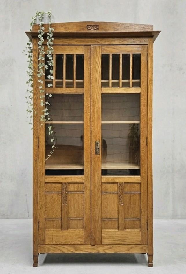 Antieke brocante Art Deco meidenkast vintage linnenkast kast, Antiek en Kunst, Ophalen of Verzenden