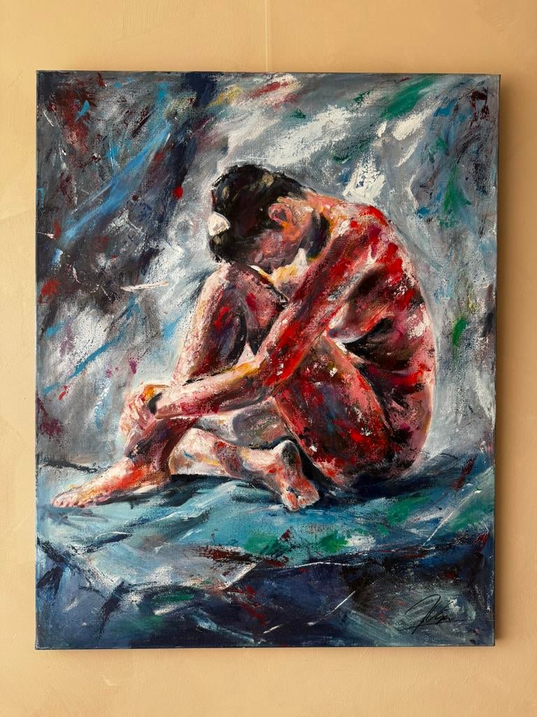 Model acryl schilderij op doek, 80 x 100 cm, Ophalen