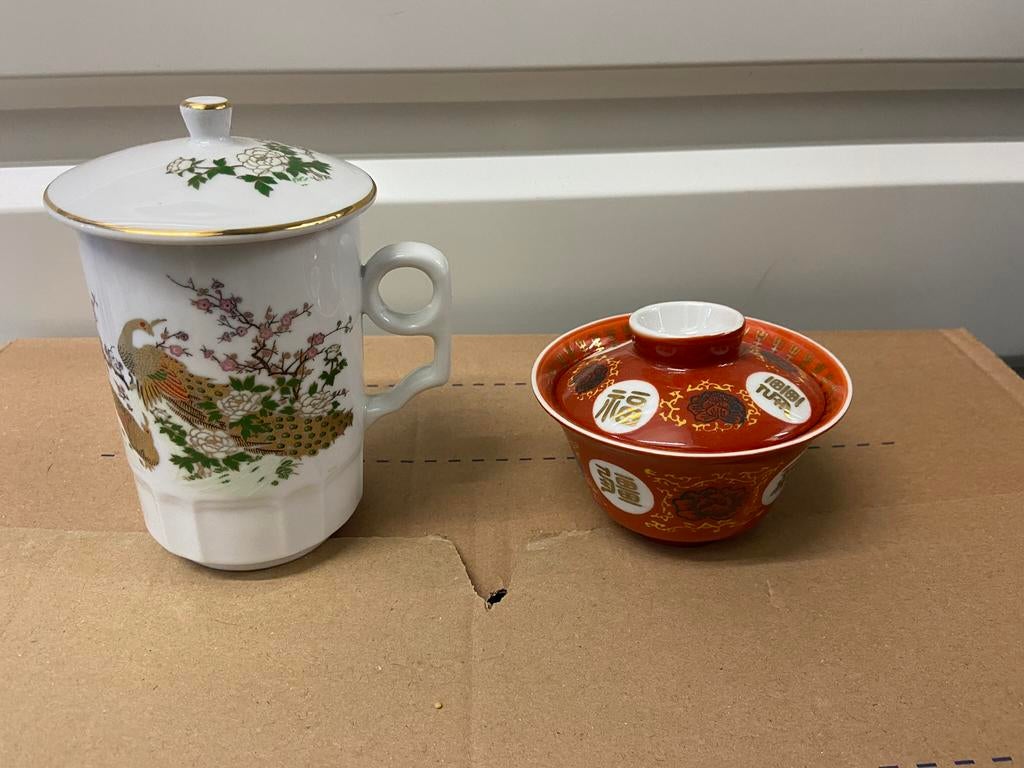 2 traditionele Chinese thee kommen met deksel, Ophalen of Verzenden