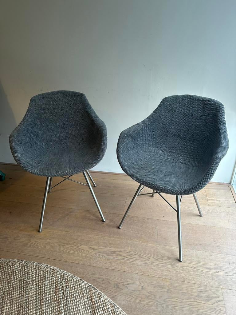 2 Montèl design stoelen, Huis en Inrichting, Stoelen, Ophalen, Gebruikt, Twee, Stof
