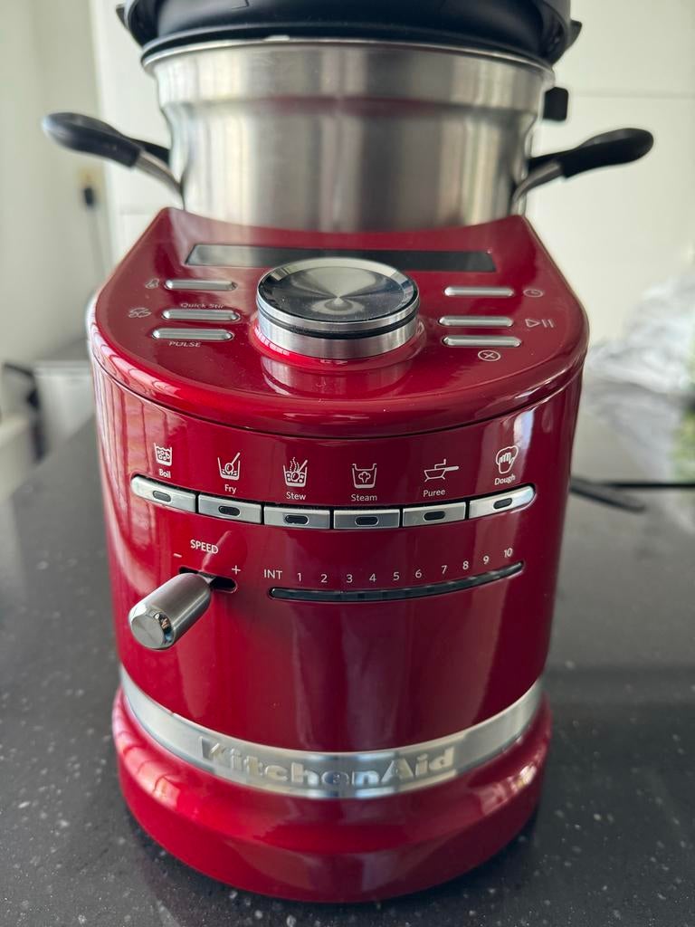 KitchenAid ARTISAN Multi-cooker - Rood, 4 liter of meer, Ophalen of Verzenden, Zo goed als nieuw, 3 snelheden of meer