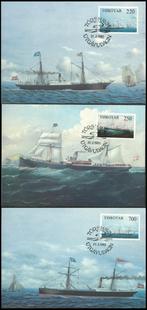 FAROER 1983 Schepen op drie Maximumkaarten, FD-Gestempeld, Verzenden, Denemarken, Gestempeld