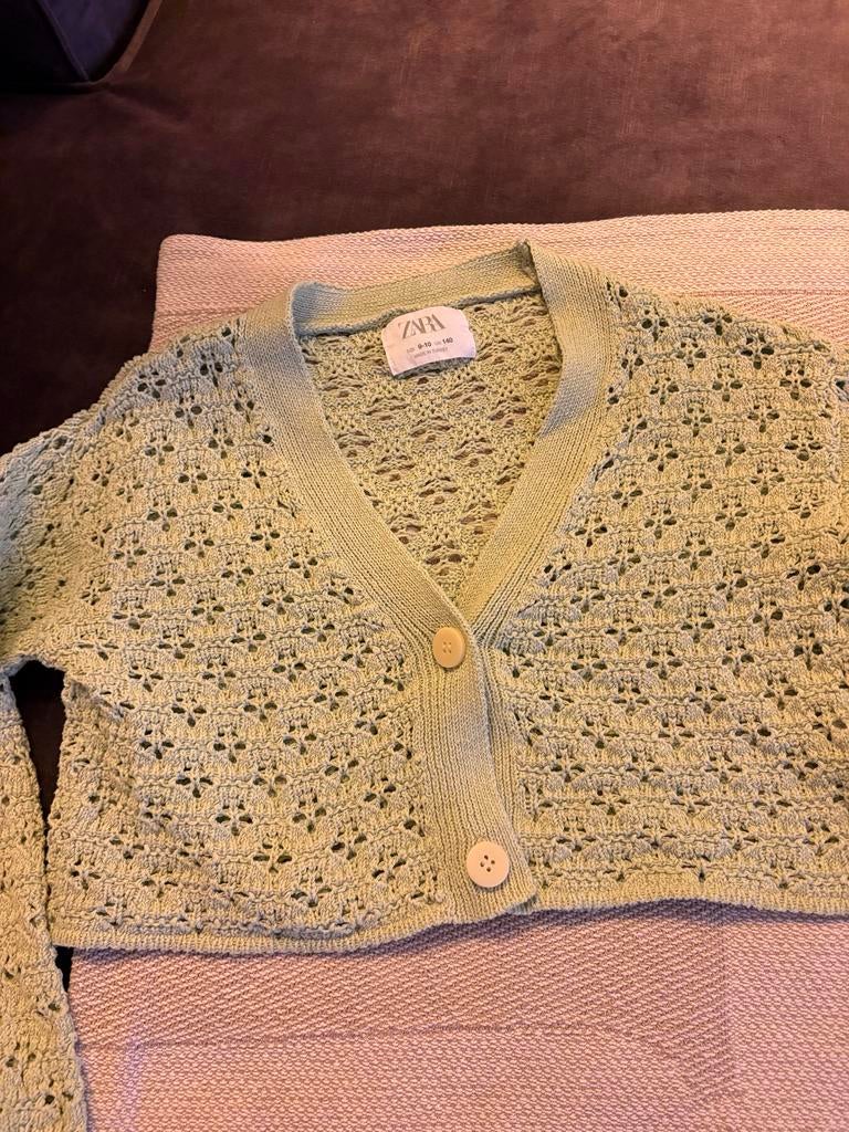 Zara Vestje Groen Open Gewerkt Maat 140, Kinderen en Baby's, Kinderkleding | Maat 140, Ophalen of Verzenden