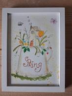 Lente Huisje Aquarel Schilderij - 20x15cm, Antiek en Kunst, Kunst | Schilderijen | Abstract, Ophalen of Verzenden