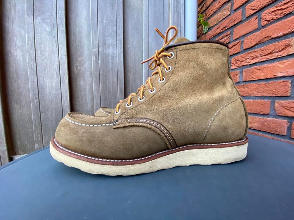 Red Wing 8881 Moc Toe olive mohave roughout US8/42, Kleding | Heren, Schoenen, Overige kleuren, Boots, Ophalen of Verzenden, Zo goed als nieuw