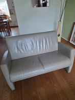 Gratis 2 en3zit bank leder van montel, Ophalen, Gebruikt, Rechte bank, Leer