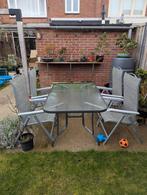 Gratis tuintafel en stoelen ophalen in Valkenswaard, Ophalen, Gebruikt, Rechthoekig, Metaal