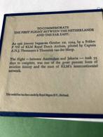 Bronzen Medaille Eerste Vlucht Amsterdam Jakarta KLM, Ophalen of Verzenden, Brons, Nederland