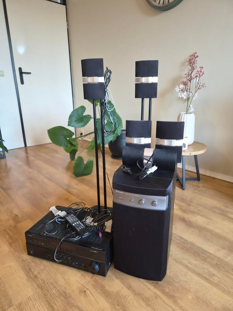 Yamaha receiver RX-V577 met Pioneer 5.1 speakerset, Gebruikt, 70 watt of meer, 5.1-systeem, Overige spelers